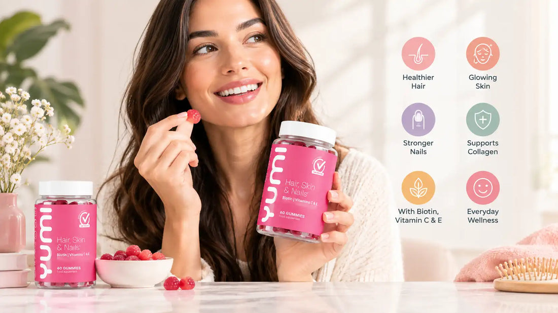 Woman holding women's multivitamin gummies