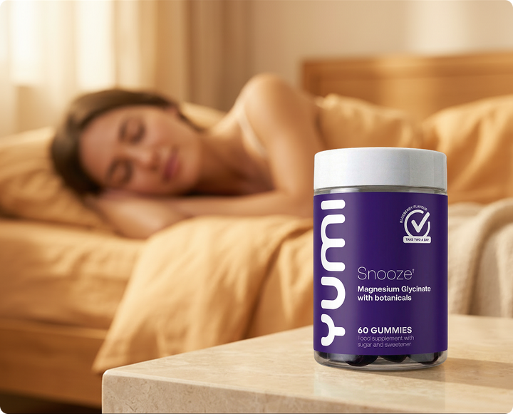 Ashwagandha gummies with a relaxed lifestyle background